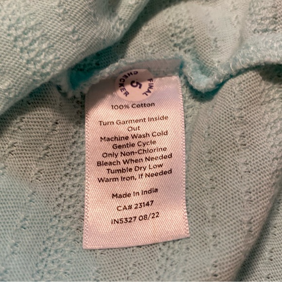 TALBOTS Short Sleeve Knit Button Detail Cotton Light Blue T-Shirt Top Women 1X - Picture 5 of 8